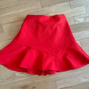 Zara Red Mini Skirt with Bow